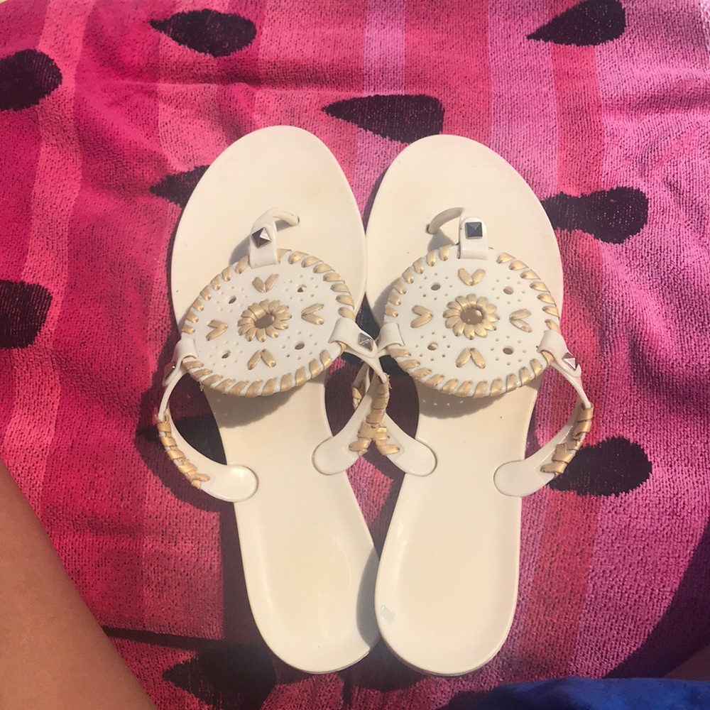 Jack rogers jellies WORN ONCE white/cream/gold